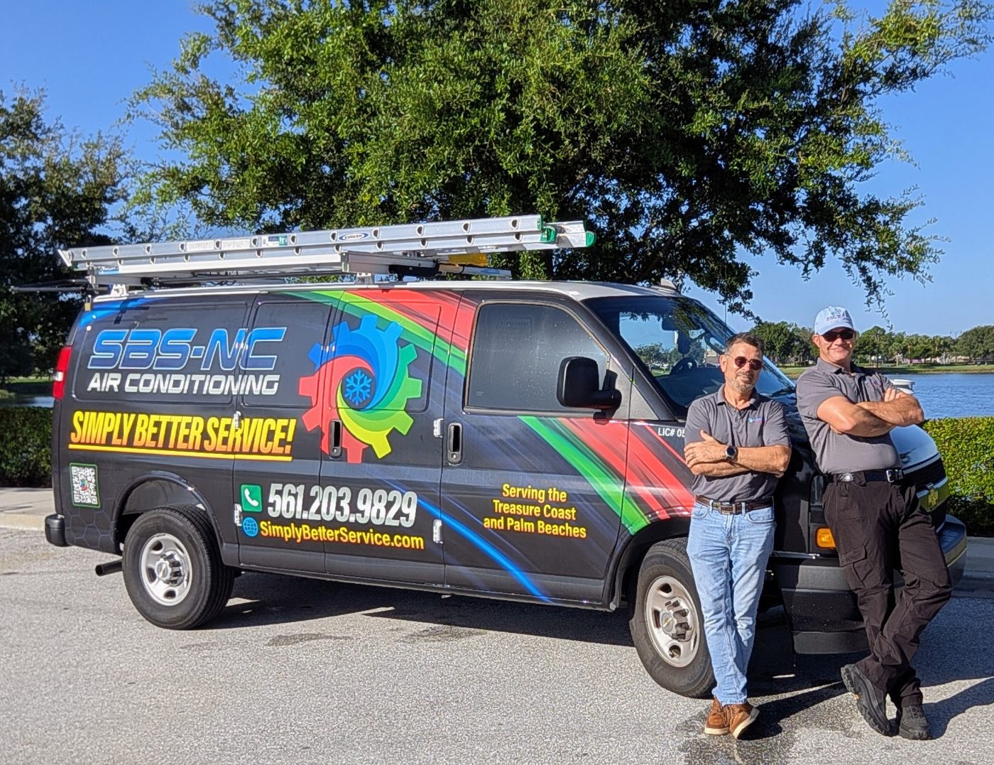 The SBS-NC team with their service van, serving the Treasure Coast and Palm Beaches